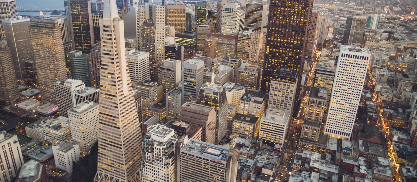 Aerial View of a Lively City