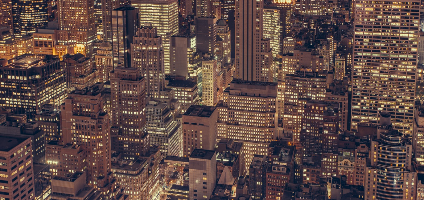 Aerial View of a Lively City